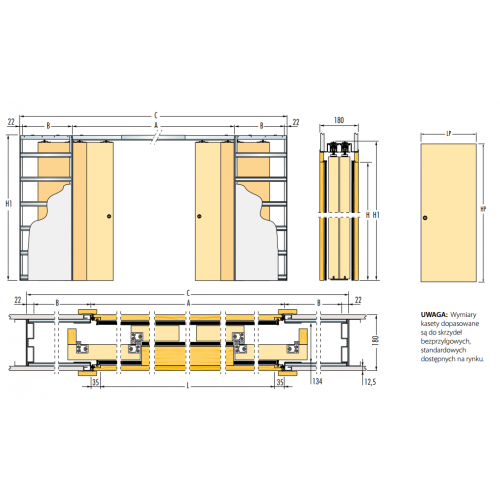 Kaseta ECLISSE teleskopowa podwójna G-K 180