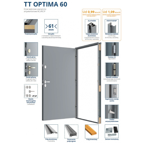 GERDA drzwi RC2N TT OPTIMA 60 TML TOKIO 1
